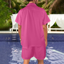 Load image into Gallery viewer, Fusia- solid Men's Shirt and Shorts Outfit with Pocket