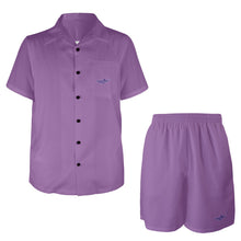 Load image into Gallery viewer, Royal Purple-Solid Men's Shirt and Shorts Outfit with Pocket
