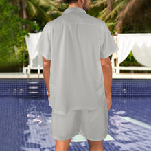 Load image into Gallery viewer, Silver-solid Men's Shirt and Shorts Outfit with Pocket