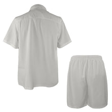 Load image into Gallery viewer, Silver-solid Men's Shirt and Shorts Outfit with Pocket