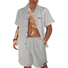 Load image into Gallery viewer, Silver-solid Men's Shirt and Shorts Outfit with Pocket