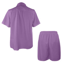 Load image into Gallery viewer, Royal Purple-Solid Men's Shirt and Shorts Outfit with Pocket