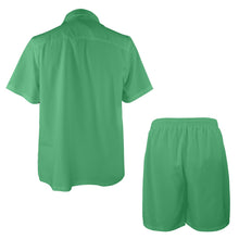 Load image into Gallery viewer, Mint Green-solid Men's Shirt and Shorts Outfit with Pocket