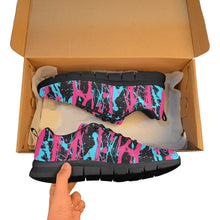 Load image into Gallery viewer, MIAMI- ART DECO LOW TOP-BLACK- Men's Breathable Running Shoes (Model 055)