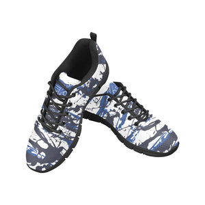 DALLAS- ART DECO LOW TOP-BLACK- Men's Breathable Running Shoes (Model 055)