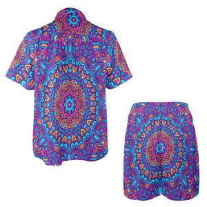 BOHO BLUE Men's Shirt and Shorts Outfit with Pocket