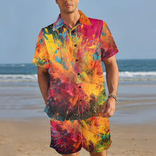 Load image into Gallery viewer, CRAYON BOMB Men&#39;s Shirt and Shorts Outfit with Pocket
