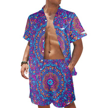 Load image into Gallery viewer, BOHO BLUE Men&#39;s Shirt and Shorts Outfit with Pocket
