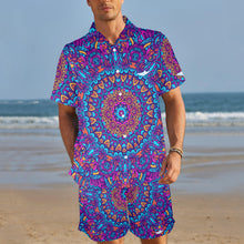 Load image into Gallery viewer, BOHO BLUE Men&#39;s Shirt and Shorts Outfit with Pocket
