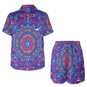 BOHO BLUE Men's Shirt and Shorts Outfit with Pocket