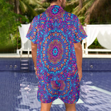 Load image into Gallery viewer, BOHO BLUE Men&#39;s Shirt and Shorts Outfit with Pocket
