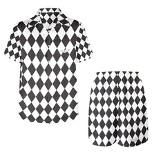 Load image into Gallery viewer, Chess Board Men&#39;s Shirt and Shorts Outfit with Pocket
