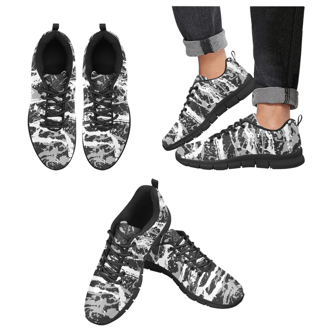 SAN ANTONIO- ART DECO LOW TOP-BLACK- Men's Breathable Running Shoes (Model 055)