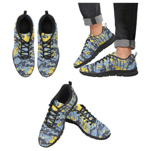 MEMPHIS- ART DECO LOW TOP-BLACK- Men's Breathable Running Shoes (Model 055)