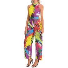 Load image into Gallery viewer, Beauty Bar  Halter Neck Buckle Belted Jumpsuit
