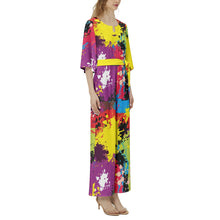 Load image into Gallery viewer, Jungle Punch Dolman Sleeve Belted Wide Leg Jumpsuit
