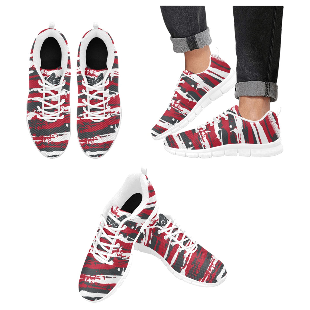 LAS VEGAS- ART DECO LOW TOP-WHITE- Men's Breathable Running Shoes (Model 055)