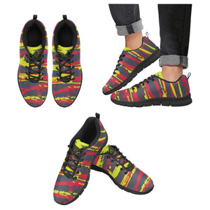 ATL ART DECO LOW TOP-BLACK- Men's Breathable Running Shoes (Model 055)