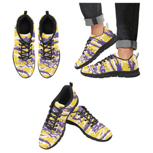 LOS ANGELES- ART DECO LOW TOP-BLACK- Men's Breathable Running Shoes (Model 055)