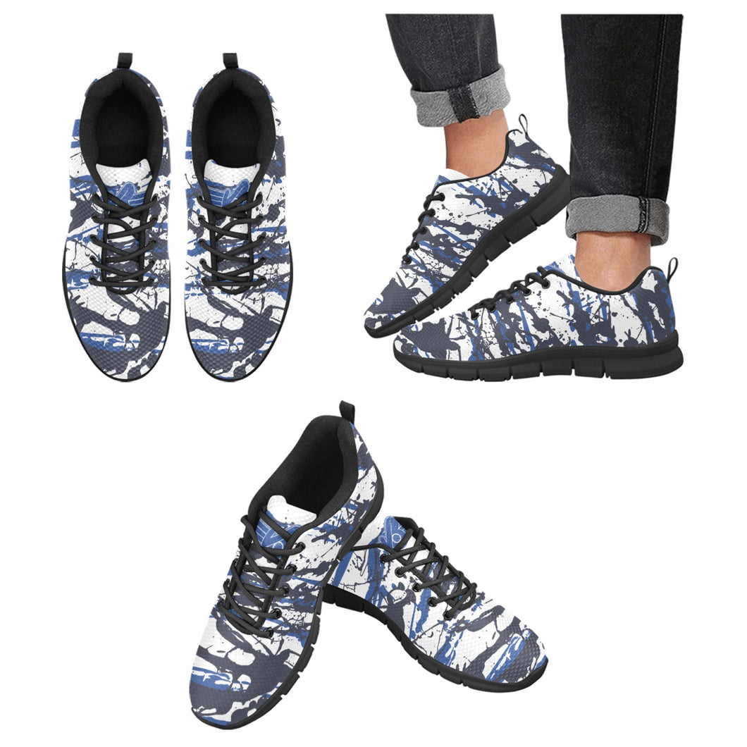 DALLAS- ART DECO LOW TOP-BLACK- Men's Breathable Running Shoes (Model 055)