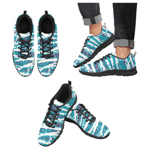 CHARLOTTE  ART DECO LOW TOP-BLACK- Men's Breathable Running Shoes (Model 055)
