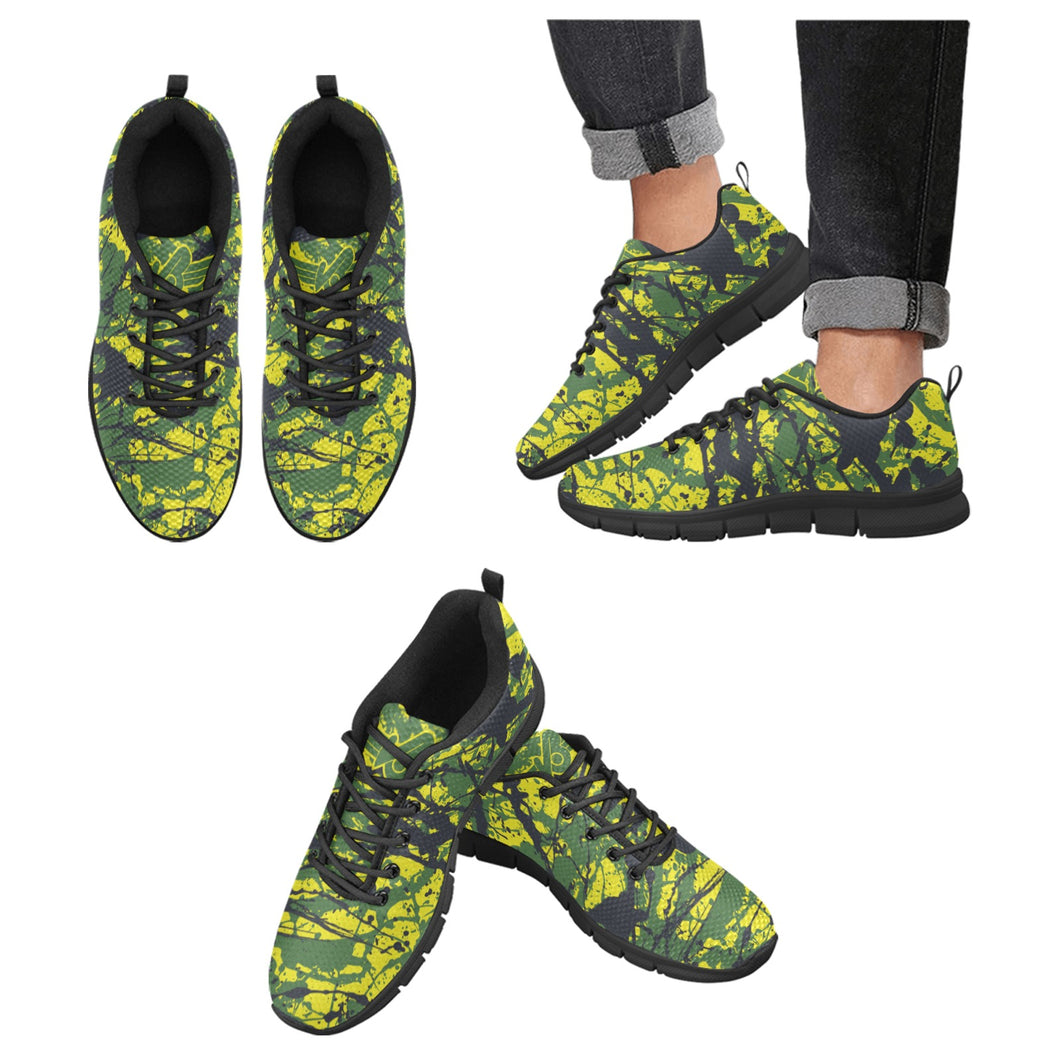 SEATTLE- ART DECO LOW TOP-BLACK- Men's Breathable Running Shoes (Model 055)