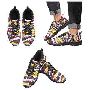 DENVER- ART DECO LOW TOP-BLACK- Men's Breathable Running Shoes (Model 055)