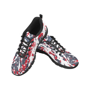 WASHINGTON.1- ART DECO LOW TOP-BLACK- Men's Breathable Running Shoes (Model 055)