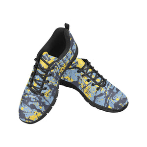 MEMPHIS- ART DECO LOW TOP-BLACK- Men's Breathable Running Shoes (Model 055)